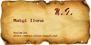 Matyi Ilona névjegykártya